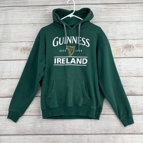 Guinness Ireland Logo Hoodie Sweatshirt Adult Medium Green Drawstring - Picture 1 of 13